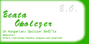 beata opolczer business card